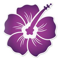 Hibiscus Decal Midnight Purple Overlay Sticker Vinyl Rear Window Car Truck Travel Mug Water and Fade Resistant 2.5 Inches