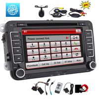 EinCar Double din 7 inch Car Stereo Radio Unit in Dash Car DVD Player GPS Navigation with 8GB Map Card Bluetooth Touch Screen for VW Volkswagen Jetta Golf Passat + Free Canbus + Wireless Rear Camera