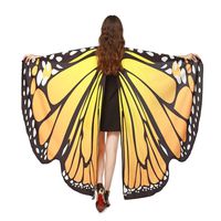 Hemlock Butterfly Shawl, 2019 New Womens Halloween Christmas Print Wings Shawl Cape Scarf Fairy Poncho Shawl Wrap Costume Accessory (Orange)