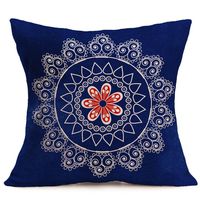 Bokeley Pillow Case, Flax Square Bohemian Pattern Decorative Throw Pillow Case Bed Home Decor Car Sofa Waist Cushion Cover (D)