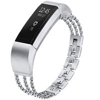 Morning Tree Compatible with Fitbit Alta & Alta HR Band, Small Large Stainless Steel Metal Jewelry Replacement Silver Elegant Dressy Adjustable Bracelet Accessories Wristband Strap Gift for Women Girl