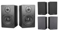 Pair Rockville RockShelf 54B Black 5.25" Home Bookshelf Speakers/4 Ohm/Kevlar