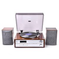 •Moncoustics High Fidelity Vintage Turntable Record Player with Magnet Metal Cartridge Diamond Stylus , FM, CD, USB for MP3, Vinyl-to-MP3 Recording & AUX Input for Smartphones & Earphones (CA1517)