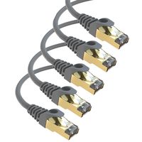 Maximm Cat7 Ethernet Cable, 6 Feet, Grey [5 Pack] Pure Copper RJ45 Gold-Plated Connectors 600 MHz, 10 Gbps. for Fast Speed & Performance. for Computers to Network Components