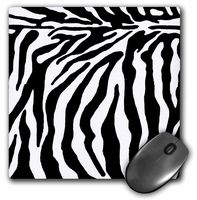3dRose LLC 8 X 8 X 0.25 Inches Black and White Zebra Print Mouse Pad (mp_25731_1)
