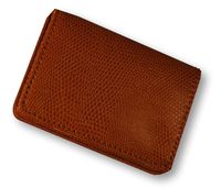 Budd Leather Company Lizard Printed Leather Business Card Case, Tangerine (552282L-28)