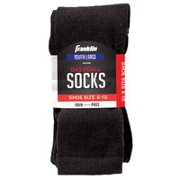 Franklin Sports Youth Baseball Socks - Baseball and Softball  Socks - Black - Large