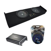 Compatible with 2009-2015 Ford F-150 Super Crew Truck Kicker CompR CWR12 Dual 12" Sub Box Enclosure & CXA1200.1 Amp (Renewed)