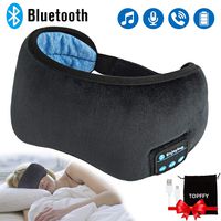 Wireless Sleeping Headphones,Bluetooth Sleeping Headphones Stereo Bluetooth Sleep Eye Mask Wireless Bluetooth Headphones Music Travel Sleeping Headsets with Microphone Handsfree Sleep Eye Shades Black