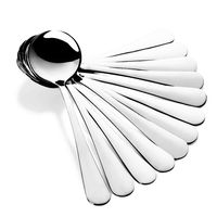 Hiware 12-Piece Soup Spoons, Round Stainless Steel Bouillon Spoons