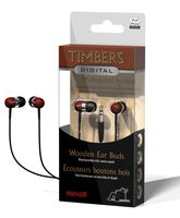 Maxell Digital Mahagany Wooden Timbers Stereo Earbuds
