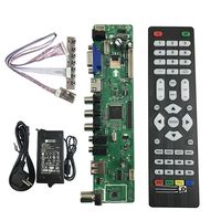 V56 Universal LCD TV Controller Driver Board PC/VGA/HDMI/USB 12V 3A Power Adapter 7 Keyboard (option3)
