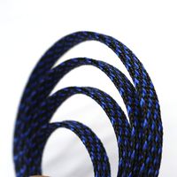 30ft PET Expandable Sleeving Flexo Wire Cable Sleeve (2/3", Blue&Black)