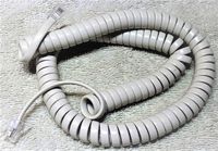 Off White (aka Cream) Medium Length (12' Ft) Handset Cord for Clarity Sony IBM Rolm Fujitsu Trillium Panther TalkTo Ericsson Dukane Phone Curly Coil Replacement 4P4C RJ9 by DIY-BizPhones