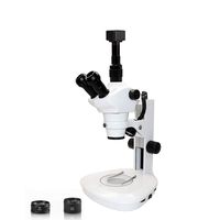 Vision Scientific VMS0007-TZ-5NN Trinocular Zoom Stereo Microscope, 10x WF Eyepiece, 0.8X-5X Zoom, 4X-100x Magnification, 0.5X & 2X Aux Lens, LED Illumination, 5.0MP Digital Eyepiece Camera
