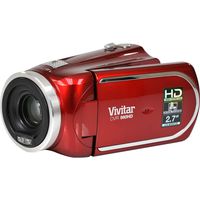 Vivitar DVR 960HD 1080p HD 12x Optical Zoom Video Camera Camcorder (Red)