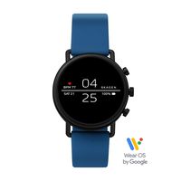 Skagen Connected Falster 2 Stainless Steel and Silicone Touchscreen Smartwatch, Color: Blue (Model: SKT5112)