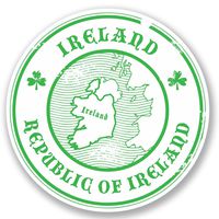 2 x 10cm/100mm Republic of Ireland Vinyl SELF ADHESIVE STICKER Decal Laptop Travel Luggage Car iPad Sign Fun #4223