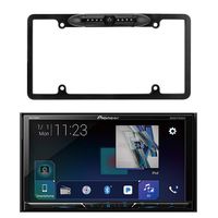 Pioneer Multimedia Double Din DVD Bluetooth SiriusXM-Ready Receiver w/ 7" WVGA Display, Enrock Car License Plate Rear Backup Waterproof Camera