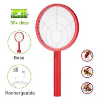 Electric Bug Zapper Fly Swatter Zap Mosquito for Indoor and Outdoor Pest Control, USB Rechargeable, LED Lighting w/Base,3 Layers Mesh Safety Protection Safe to Touch