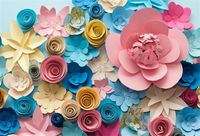 AOFOTO 10x7ft Mother's Day 3D Paper Flower Backdrop Wedding Photoshoot Bridal Shower Birthday Party Event Decoration Kids Child Girls Photography Background Adult Lady Woman Portrait Photo Studio Prop