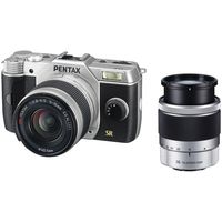 Pentax Q7 12.4MP Mirrorless Digital Camera with 02 Standard Zoom 5-15mm f2.8-4.5 and 06 Telephoto Zoom 15-45mm f2.8 Lenses (Silver)
