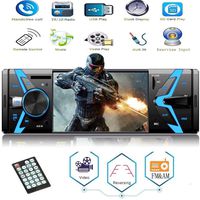 Single Din Car Stereo Receiver, 4.1" Car Multimedia Radio with Bluetooth, Support AM/FM Radio/Aux-in/TF Card/USB Charge/Rearview Input