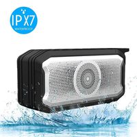 Bluetooth Speakers Portable Bluetooth Speaker Outdoor Waterproof IPX7 True Wireless Stereo Bluetooth 5.0 8-Hour Playtime Built-in Mic. Durable for Home Party Hiking Swimming Black