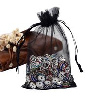 PH PandaHall 100PCS 4x6 Inches Black Organza Gift Bags with Drawstring Candy Bags Jewelry Pouches for Baby Shower, Wedding, Birthday, Party, Christmas