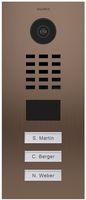 DoorBird IP Video Door Station Flush-mounted, Brushed Stainless Steel Call buttons Multi Tenants - Access Control- POE Capable (Bronze Stainless Steel / 3 Call Buttons)