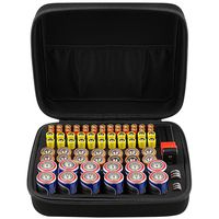 COMECASE Hard Battery Organizer Storage Box Carrying Case Bag - Holds 80 Batteries AA AAA C D - - with Battery Tester BT-168