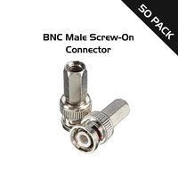 Ares Vision Male BNC Screw On Connector Adapters for CCTV Video & Audio 50 Pack