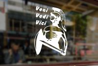 25 Centimeters Veni Vedi Vici Soldier Shield Art Vinyl Stickers Funny Decals Bumper Car Auto Computer Laptop Wall Window Glass Skateboard Snowboard Room