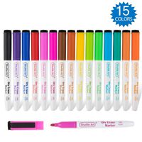 Dry Erase Markers, Shuttle Art 15 Colors Magnetic Whiteboard Markers with Erase,Fine Point Dry Erase Markers Perfect For Writing on Whiteboards, Dry-Erase Boards,Mirrors for School Office Home