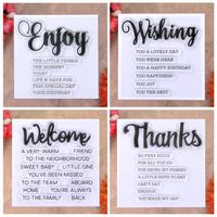 KWELLAM 4pcs/Lot Words Enjoy Wishing Welcome Thanks Stamp Rubber Clear Stamps for Photo Album Decorative Card Making and DIY Scrapbooking