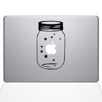 The Decal Guru 0189-MAC-11A-BLA Lucky Star Vinyl Sticker, 11" Macbook Air, Black