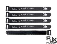 RJXHOBBY 5Pcs High Strength Non-Slip Magic Tape Battery Straps 200mmx20mm for RC Multirotor FPV Quadcopter Racing Drone Black