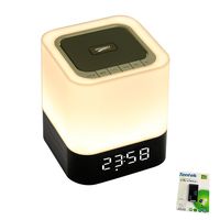 Portable Bluetooth Speaker + LED Night Light Lamp, with LED Display, Handsfree Speakerphone, Alarm Clock, Micro SD Card & USB & AUX Slots for Smart Phone, MP3, iPad, Tablet and More (12 hrs Playtime)