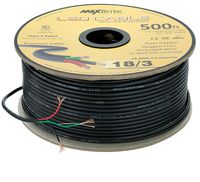 500 ft. 18AWG Low Voltage LED Cable 3 Conductor Black Sleeve in-Wall Speaker Wire UL/cUL Class 2 Certified