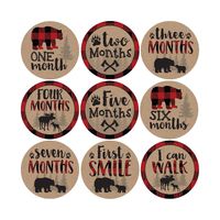 16 Woodland Bear Baby Milestone Stickers, Rustic Winter 12 Monthly Photo Picture Props For Boy or Girl Infant Onesie, 1st Year Months Belly Decal, Scrapbook Memory Registry Gift Lumberjack Shower Idea