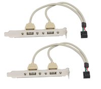 （2-Pack) Computer Cables & Connectors New 2 Port USB 2.0 Motherboard Rear Panel Expansion Bracket to IDC 9 Pin Motherboard USB Cable Host Adapter