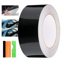 EZAUTOWRAP Free Tool Kit Gloss Black Vinyl Wrap Kit for Black Out Chrome Delete Window Trim Door Trim 2" x25Ft