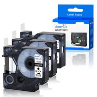 SuperInk 4 Pack Compatible for DYMO D1 Label Maker Tape 45013 S0720530 Black on White D1 Tape for LabelManager 160 280 420P PnP 220P 360D 450 210D (1/2 Inch x 23 Feet 12mm x 7m)