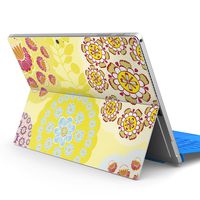 igsticker Ultra Thin Premium Protective Back Stickers Skins Universal Tablet Decal Cover for Microsoft Surface Pro 4/ Pro 2017/ Pro 6(2018 Released) 000712 Flower　Yellow