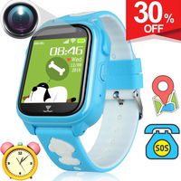 Kids Smart Watch for Girls Boys - GPS Locator Phone Call 1.44'' Touch Screen Waterproof Wristband Watch for Kids Activity Sport Wearable Flashlight Camera Game Happy Birthday Birthday Xmas Gifts