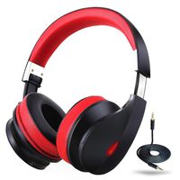 Wireless Bluetooth Headphones Over Ear, Ausdom AH2-1 Stereo Bass Foldable Wireless Wired Headsets with Microphone 20-Hrs Playtime, Memory Foam 40mm Drivers for PC/Cell Phones/TV