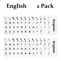 2PCS Pack English Keyboard Stickers English Keyboard Replacement Srickers with White Background and Black Lettering for Computer Notebook Laptop Desktop Keyboards