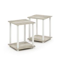Furinno Simplistic End Table, Sonoma Oak/White