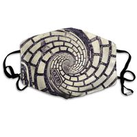 YUIOP Spiral Staircase Printed Mask Neutral Mask for Men and Women Polyester Dust-Proof Breathable Mask