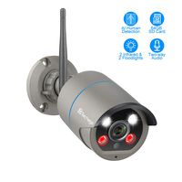 Techage WiFi Security Camera Outdoor 1080P WiFi Cameras Outdoor IP Camera, Two-Way Audio, AI Detection, Night Vision with Two floodlights, IP66 Waterproof, Remote View(64G SD Card Included)